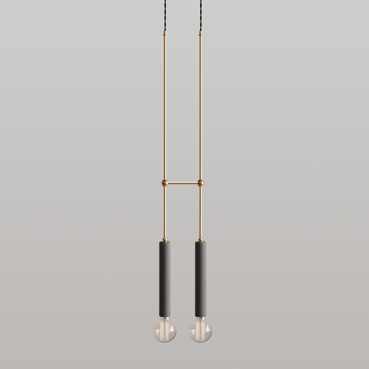 Double Jewels and Beads Pendant Lamp Black