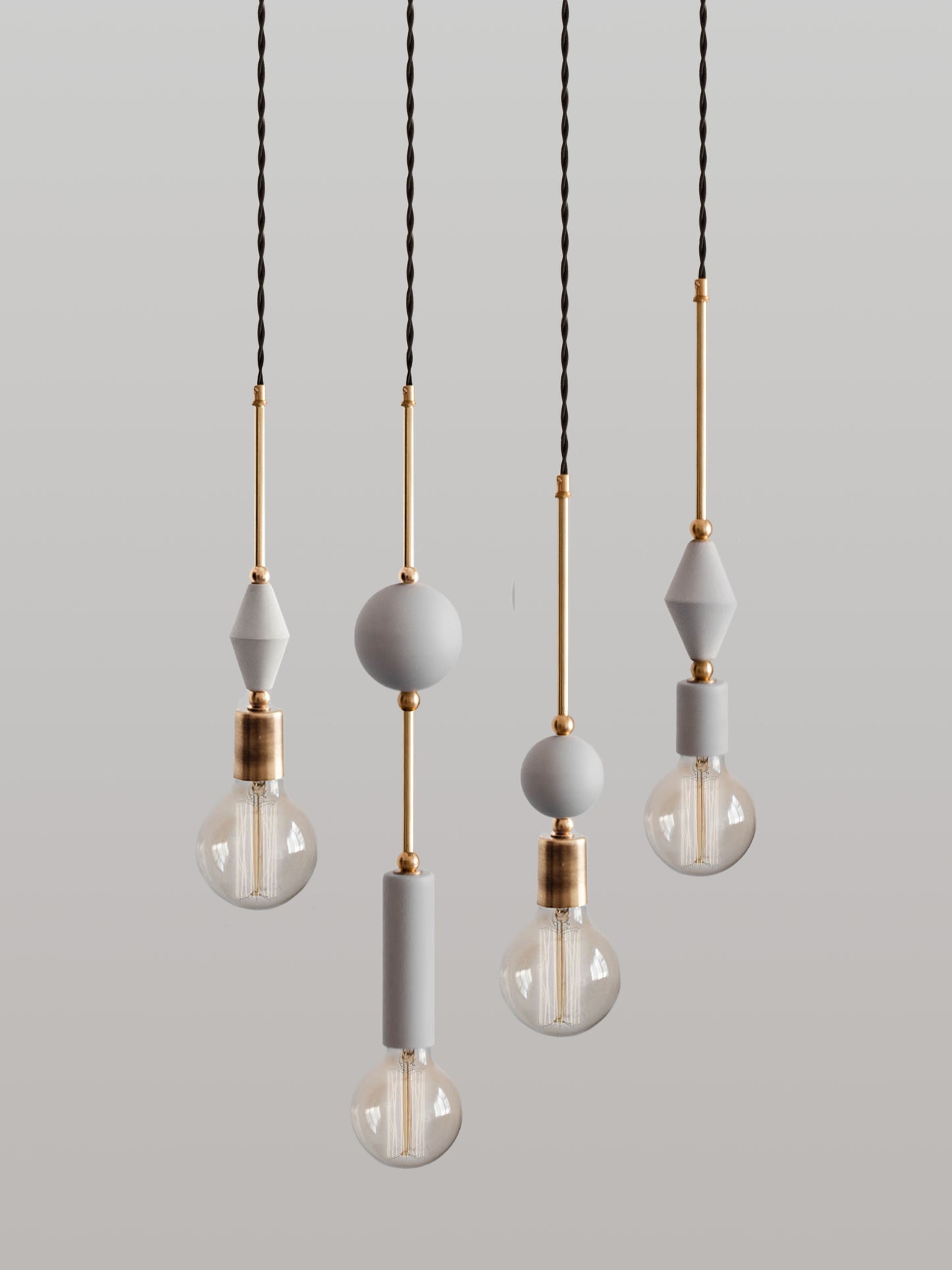 Set of 4 Jewels and Beads Pendant Lamps