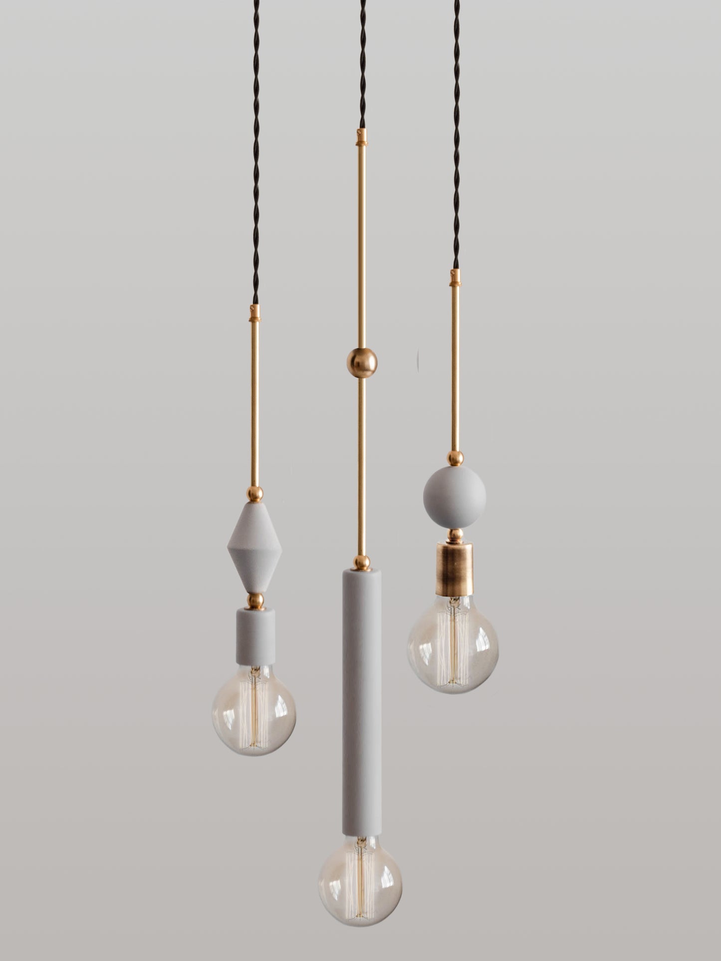 Set of 3 Jewels and Beads Pendant Lamps