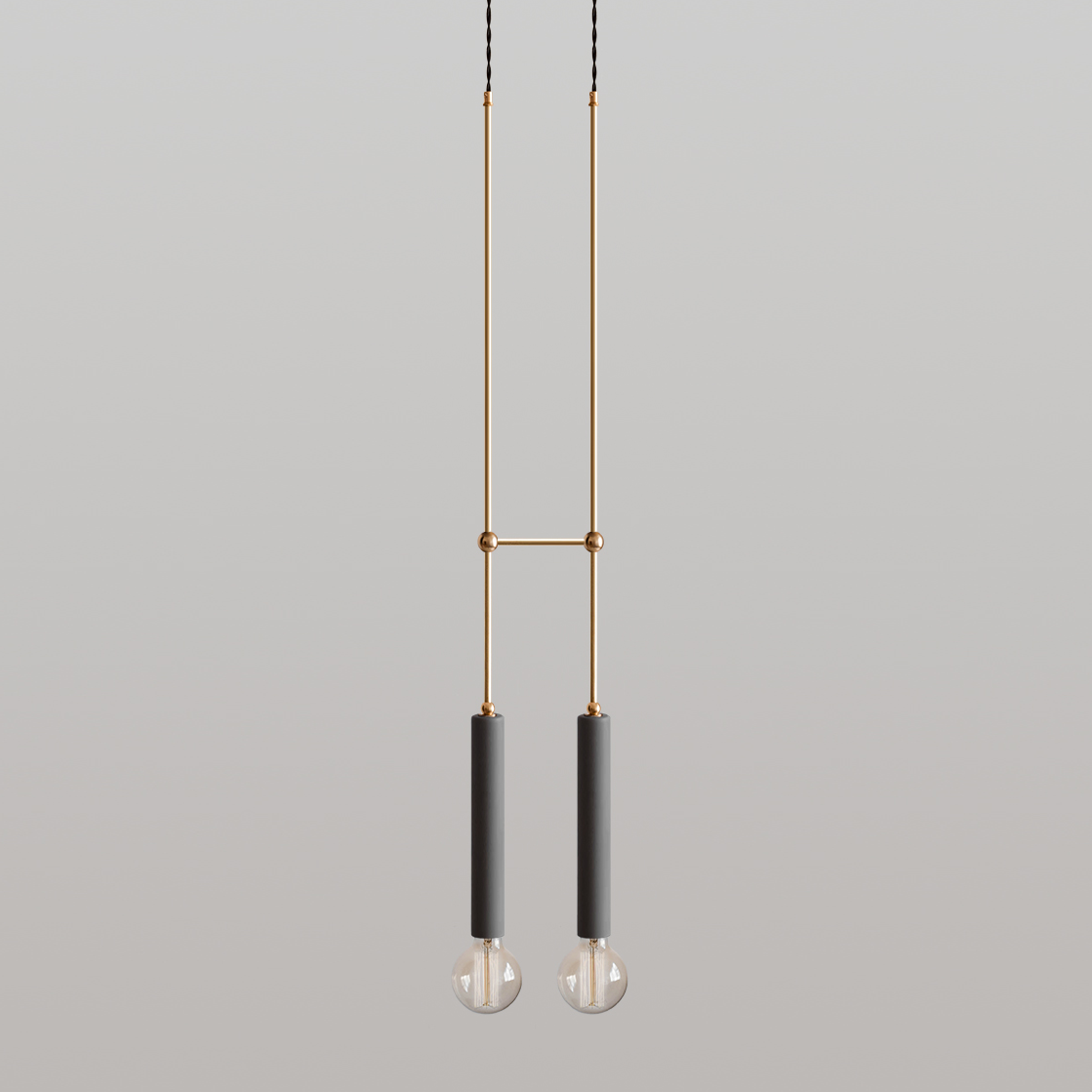 Double Jewels and Beads Pendant Lamp Black