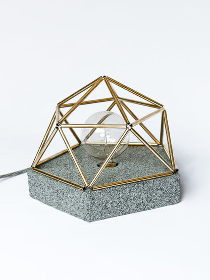 Concrete Dome Table Lamp with Granite Finish