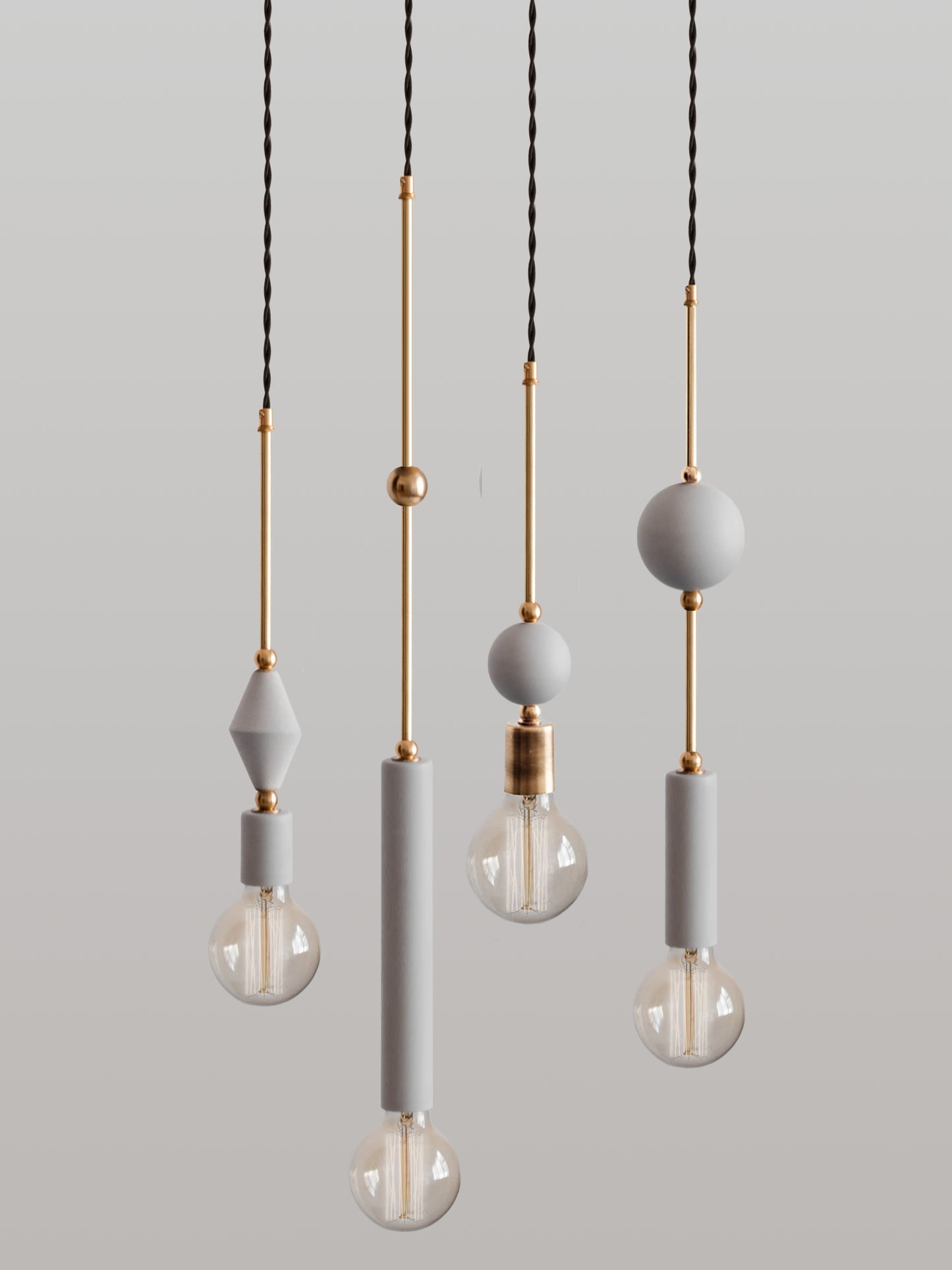 Set of 4 Jewels and Beads Pendant Lamps V2