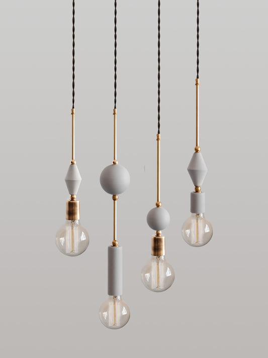 Set of 4 Jewels and Beads Pendant Lamps
